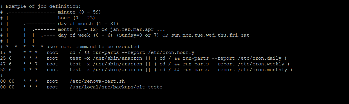 Como criar script de backup automático OLT Huawei MA5800 1 script crontab de backup automatico